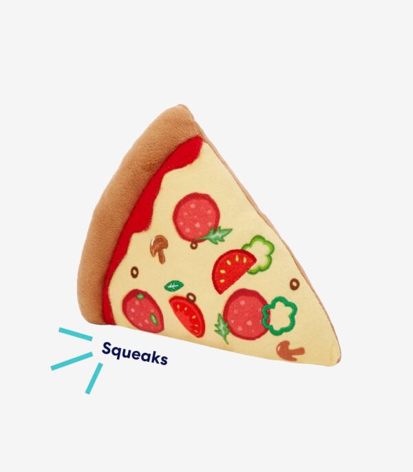 Pizza Slice Plush Squeaky Dog Toy