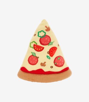 Pizza Slice Plush Squeaky Dog Toy
