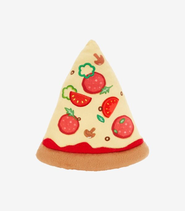 Pizza Slice Plush Squeaky Dog Toy