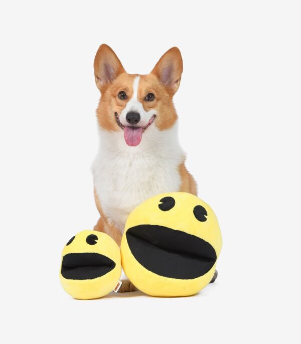 Pac-Man Figure Plush Squeaky Dog Toy