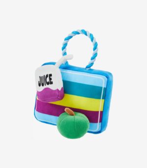Apple Plush with Rope Squeaky Toy